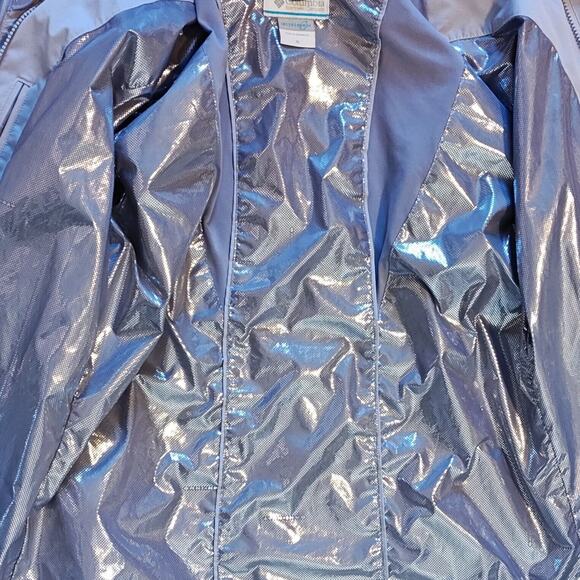 Columbia Interchange Lilac Purple Windbreaker Med Hooded Zip Hook Loop Closure - Picture 7 of 9